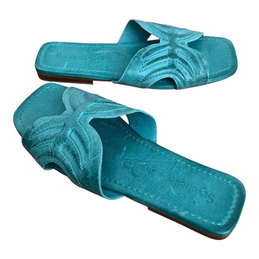 Seychelles Madhu Leather Square Toe Slide On Summer Sandals Women Size 9.5 - Picture 5 of 9
